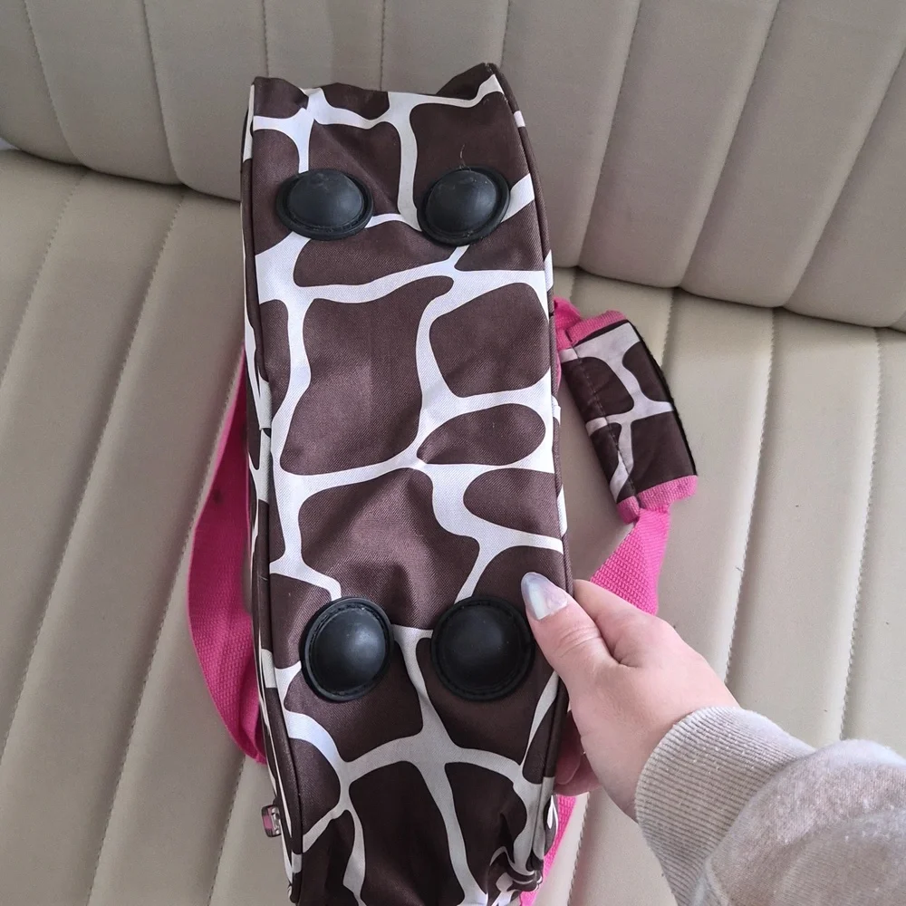 Pink & Brown Giraffe-Print Crossbody Bag Rockland Travel Bag